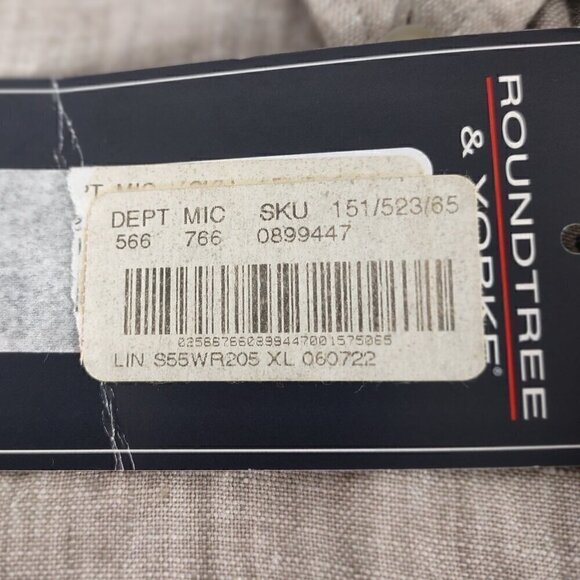 Roundtree & Yorke Light Brown Short Sleeve Casual 100% Linen Shirt Size XL (NWT) - Picture 13 of 13